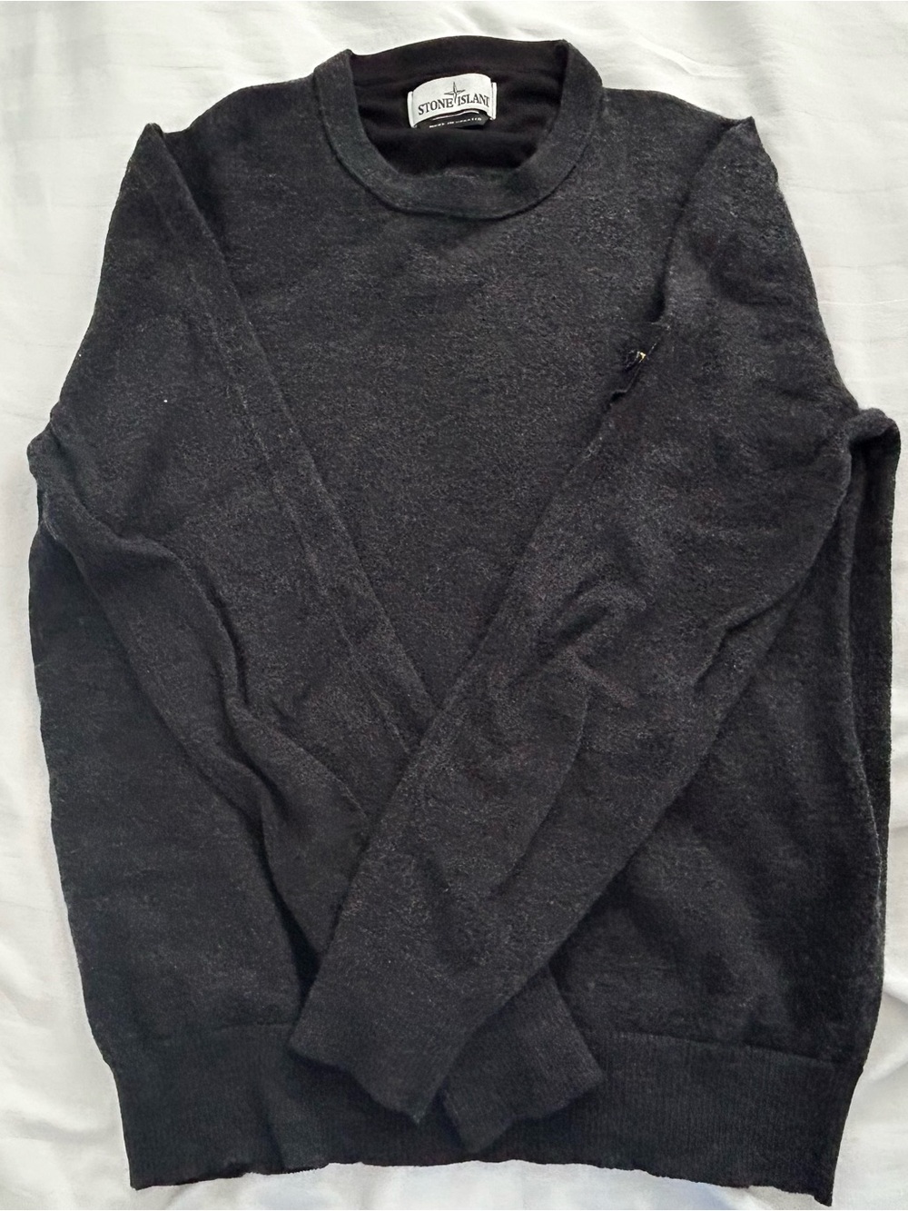 Stone Island Dark Grey Crewneck Knit Sweater